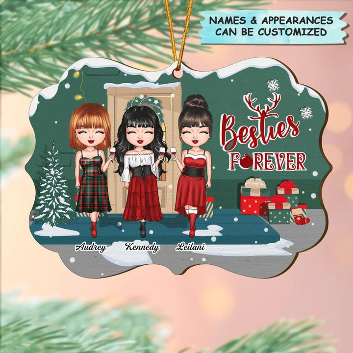 Personalized Wood Ornament - Gift For Friends - Besties Forever