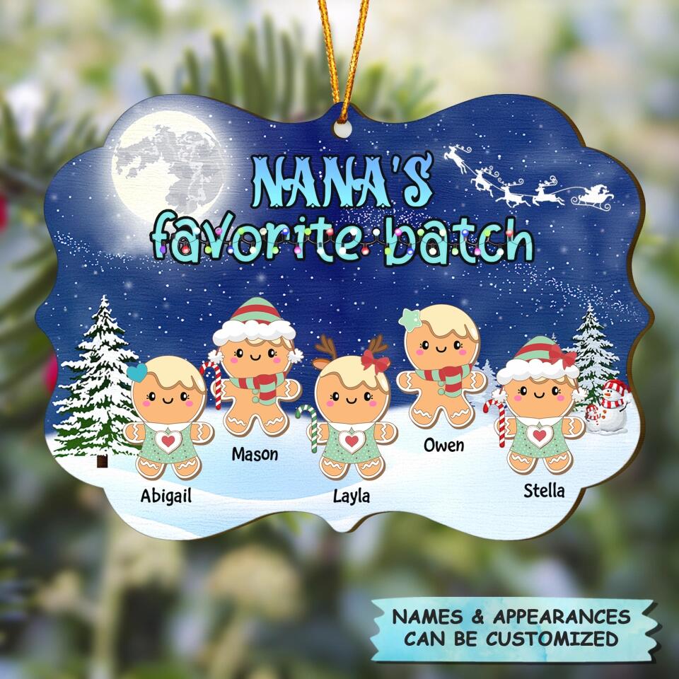 Nana's Favorite Batch - Personalized Wood Ornament - Gift For Grandma