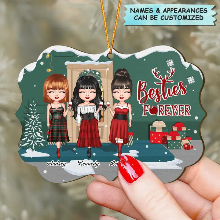 Personalized Wood Ornament - Gift For Friends - Besties Forever