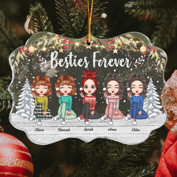 Personalized Mica Ornament - Gift For Friend - Besties Forever