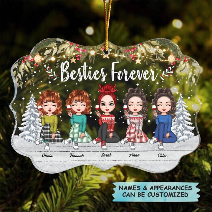 Personalized Mica Ornament - Gift For Friend - Besties Forever