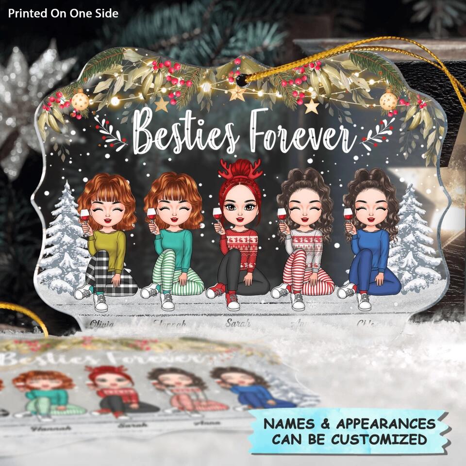 Personalized Mica Ornament - Gift For Friend - Besties Forever