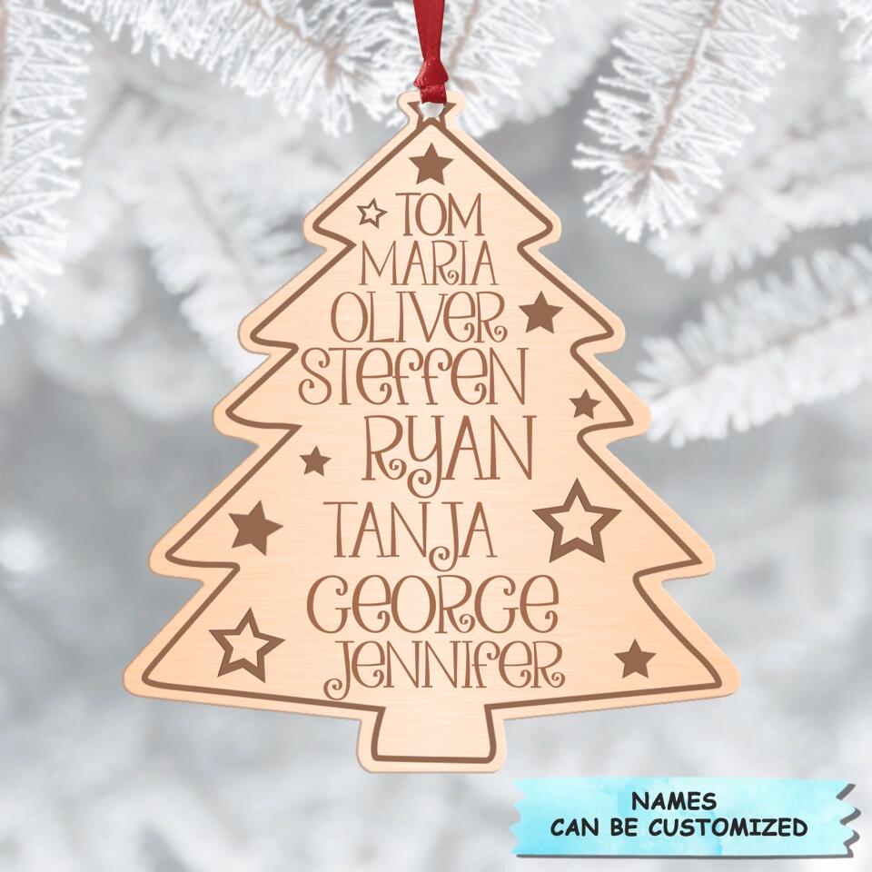 Personalized Aluminium Ornament - Gift For Family Member - Family Christmas Tree