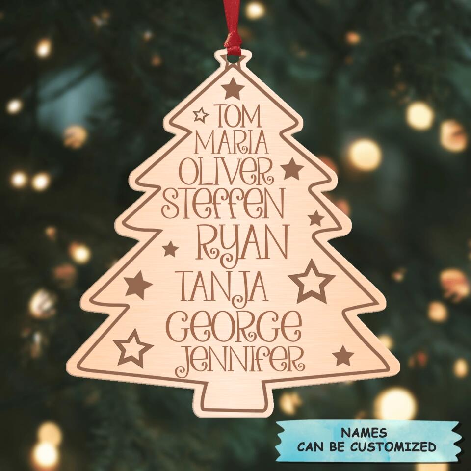 Personalized Aluminium Ornament - Gift For Family Member - Family Christmas Tree