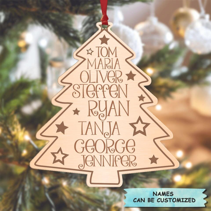 Personalized Aluminium Ornament - Gift For Family Member - Family Christmas Tree