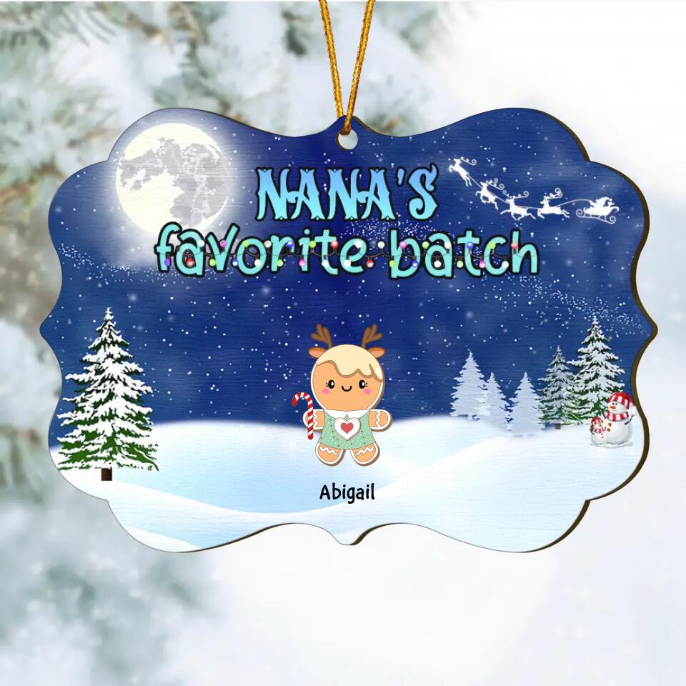 Nana's Favorite Batch - Personalized Wood Ornament - Gift For Grandma