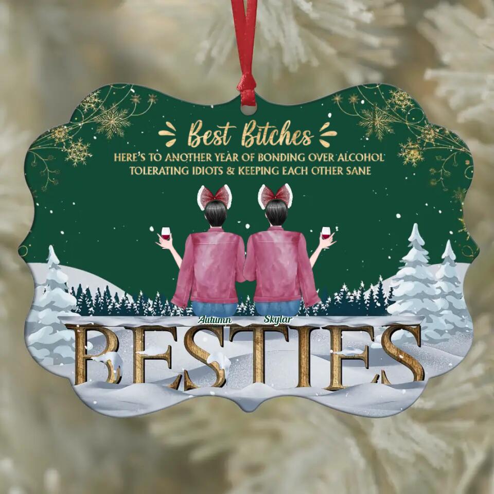 Personalized Aluminium Ornament - Gift For Friend - Besties