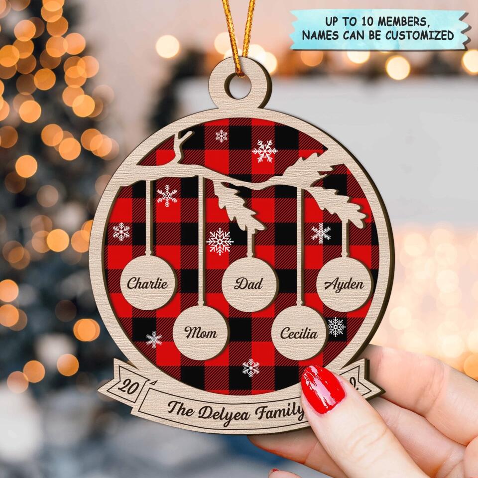 Personalized Layer Wood Ornament - Gift For Family,  Family Members - Our Family