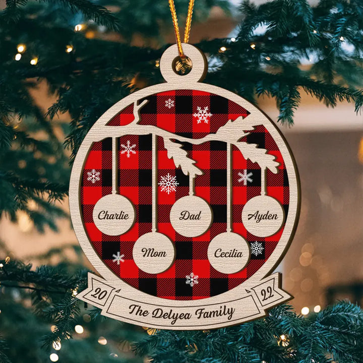 Personalized Layer Wood Ornament - Gift For Family,  Family Members - Our Family