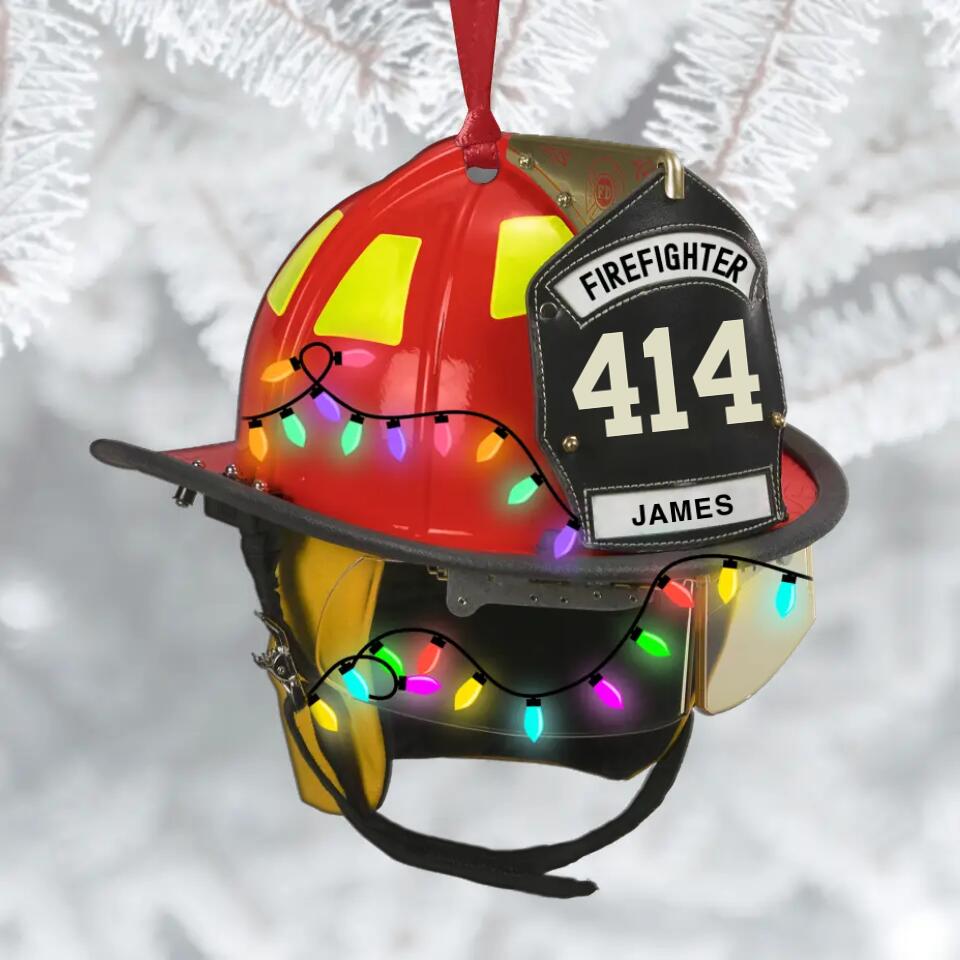 Personalized Aluminium Ornament - Gift For Firefighter - Merry Christmas