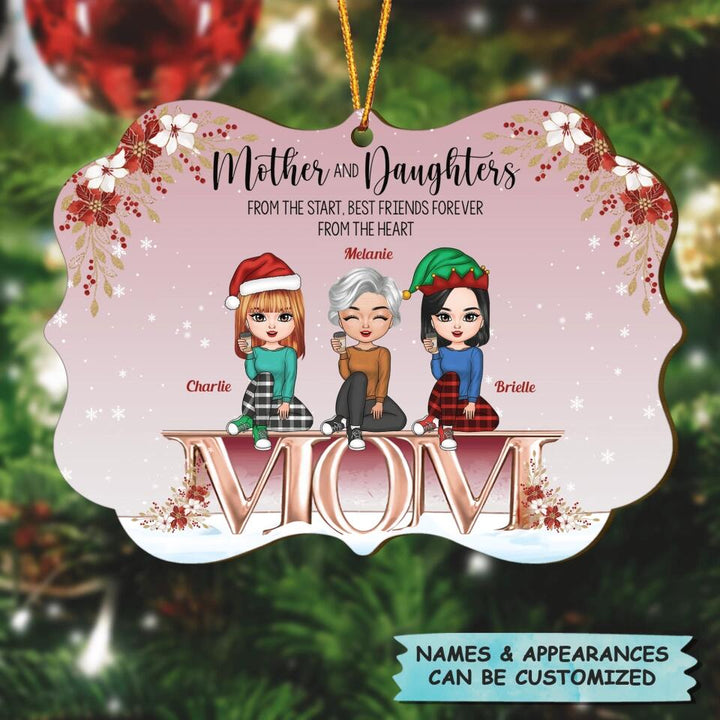 Personalized Wood Ornament - Gift For Mom - Mother And Daughters From The Start