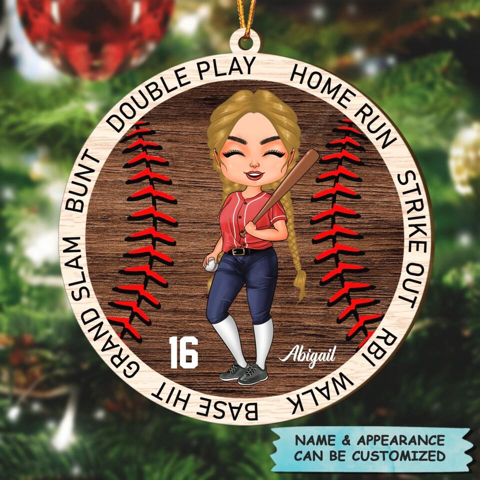 Personalized Wood Ornament - Gift For Baseball Lover - Home Run