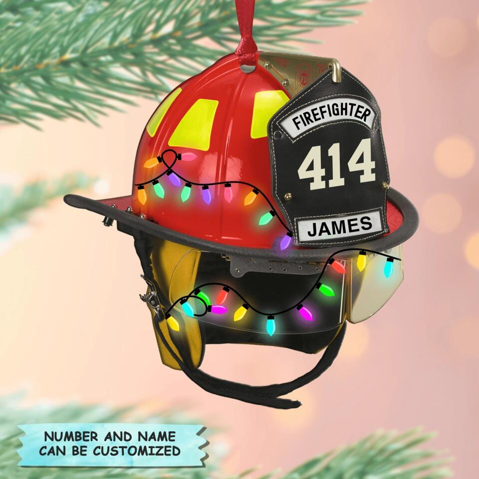 Personalized Aluminium Ornament - Gift For Firefighter - Merry Christmas