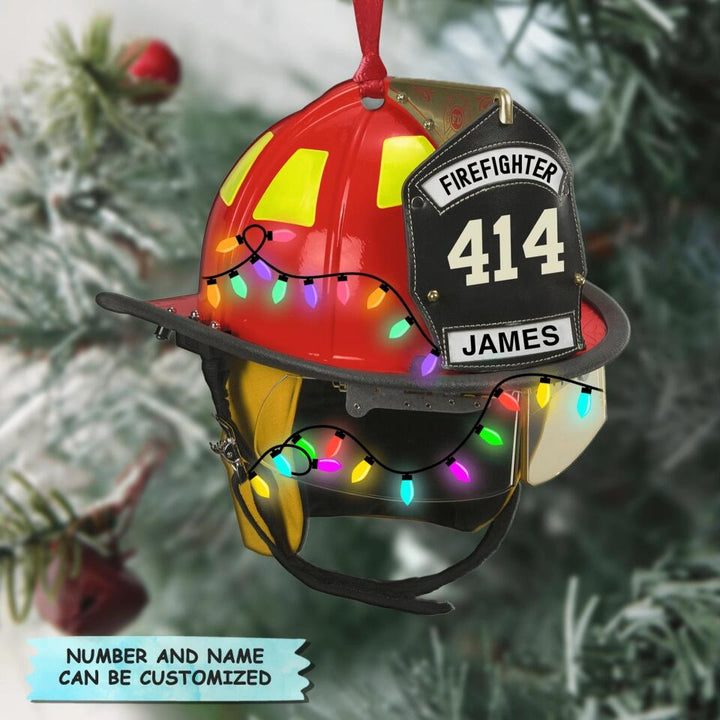 Personalized Aluminium Ornament - Gift For Firefighter - Merry Christmas