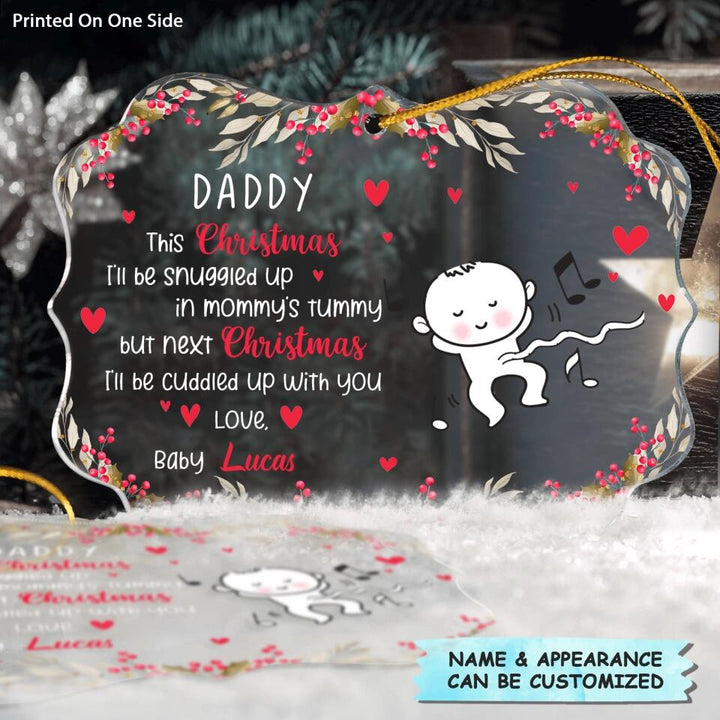 Personalized Mica Ornament - Gift For Family Member - I'll Be Snuggled Up