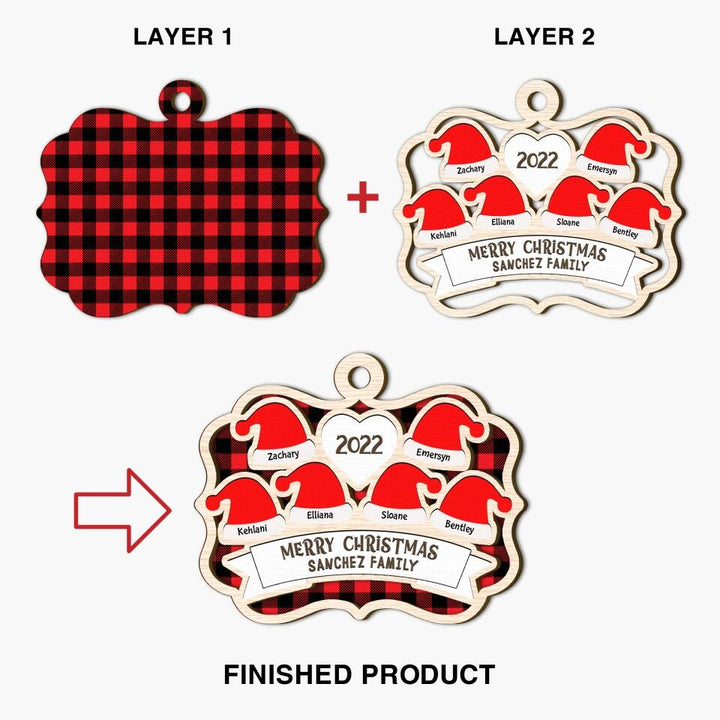 Personalized Layer Wood Ornament - Gift For Family Members - Our Family