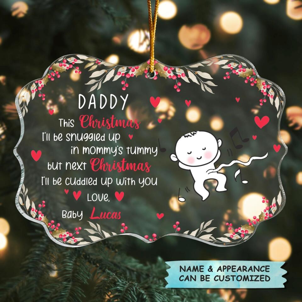 Personalized Mica Ornament - Gift For Family Member - I'll Be Snuggled Up