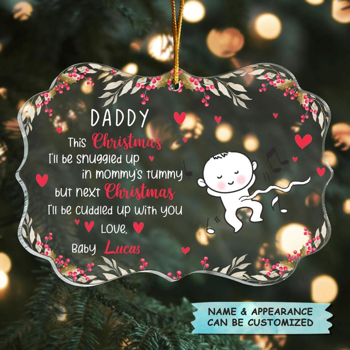 Personalized Mica Ornament - Gift For Family Member - I'll Be Snuggled Up