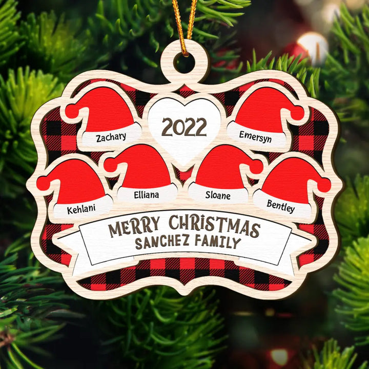 Personalized Layer Wood Ornament - Gift For Family Members - Our Family