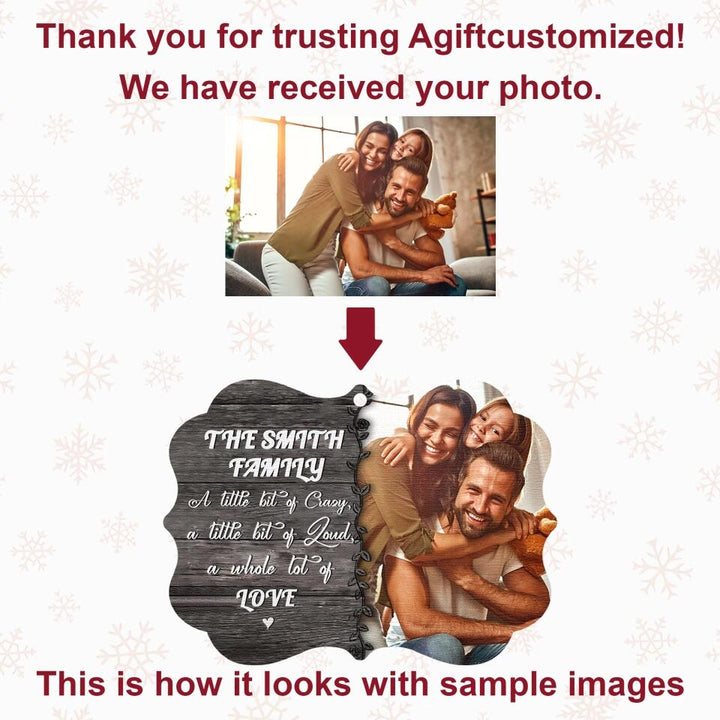 Personalized Photo Wood Ornament - Gift For Family - Family, A Whole Lot Of Love