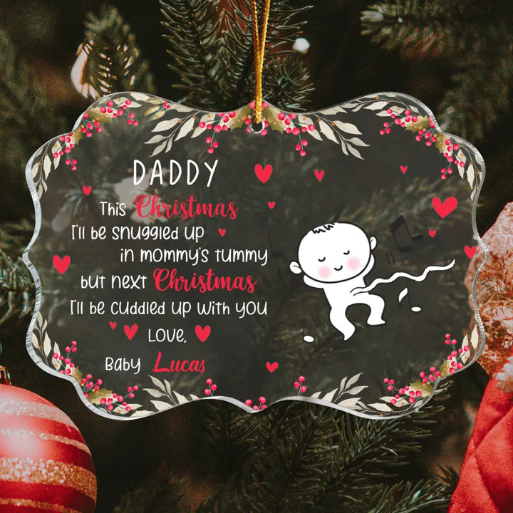 Personalized Mica Ornament - Gift For Family Member - I'll Be Snuggled Up