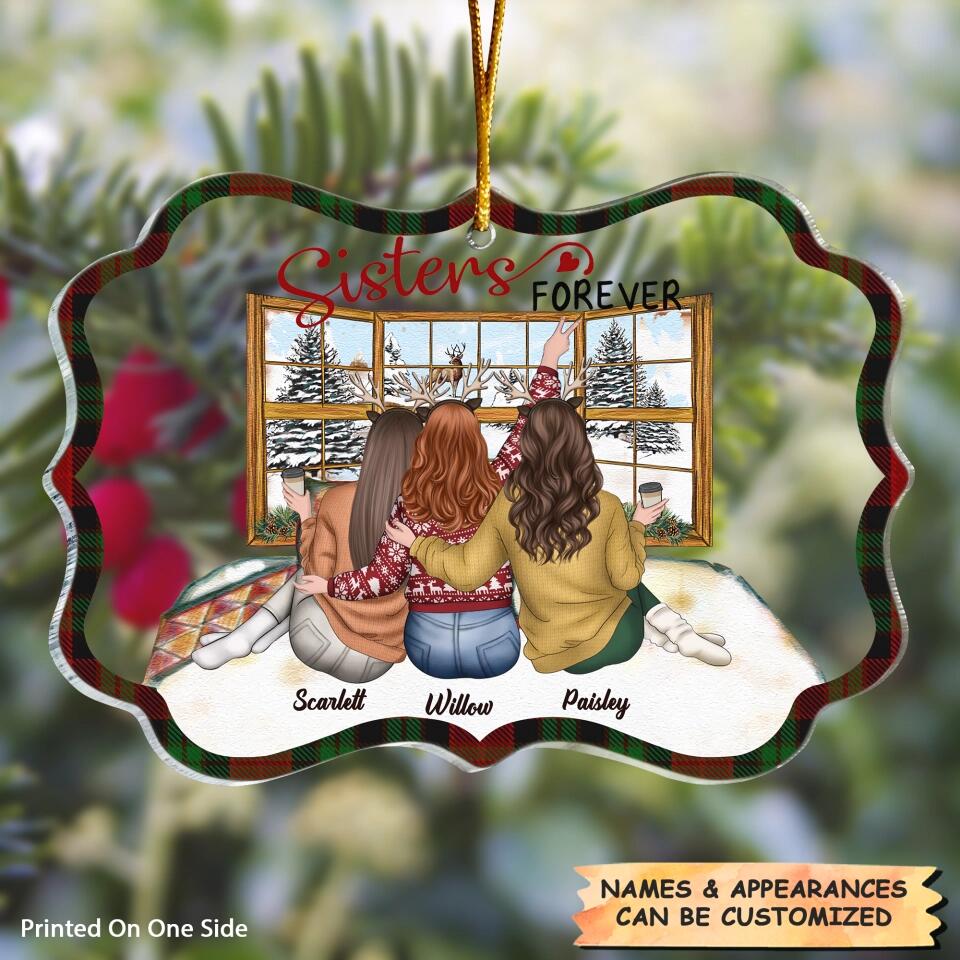 Personalized Mica Ornament - Gift For Friend - Sisters Forever