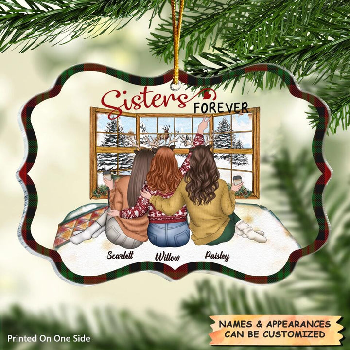 Personalized Mica Ornament - Gift For Friend - Sisters Forever
