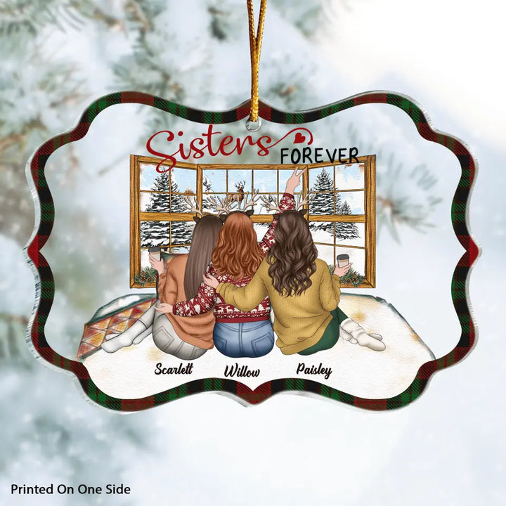 Personalized Mica Ornament - Gift For Friend - Sisters Forever