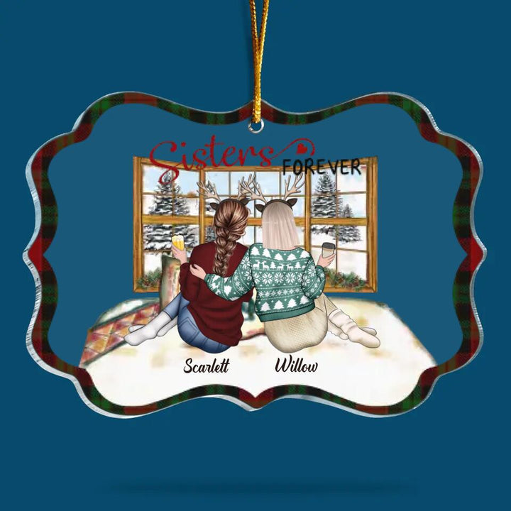 Personalized Mica Ornament - Gift For Friend - Sisters Forever