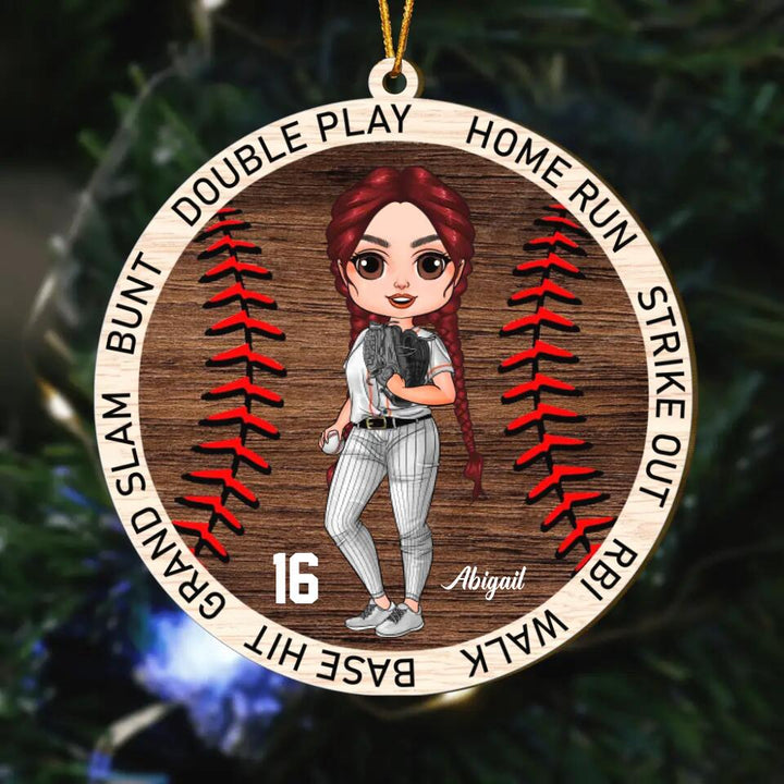 Personalized Wood Ornament - Gift For Baseball Lover - Home Run