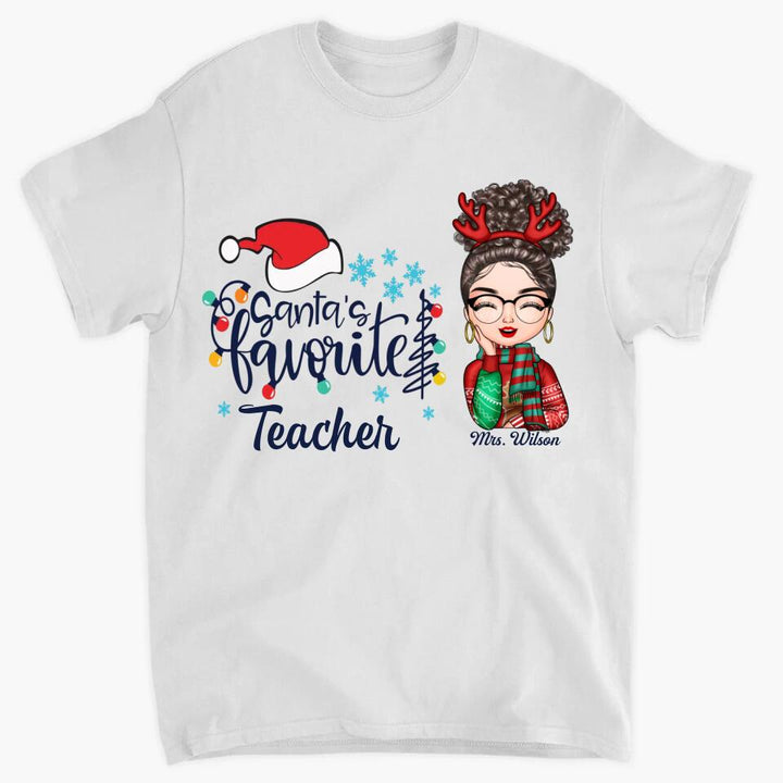 Personalized T-shirt - Gift For Teacher - Santa's Favorite Teacher
