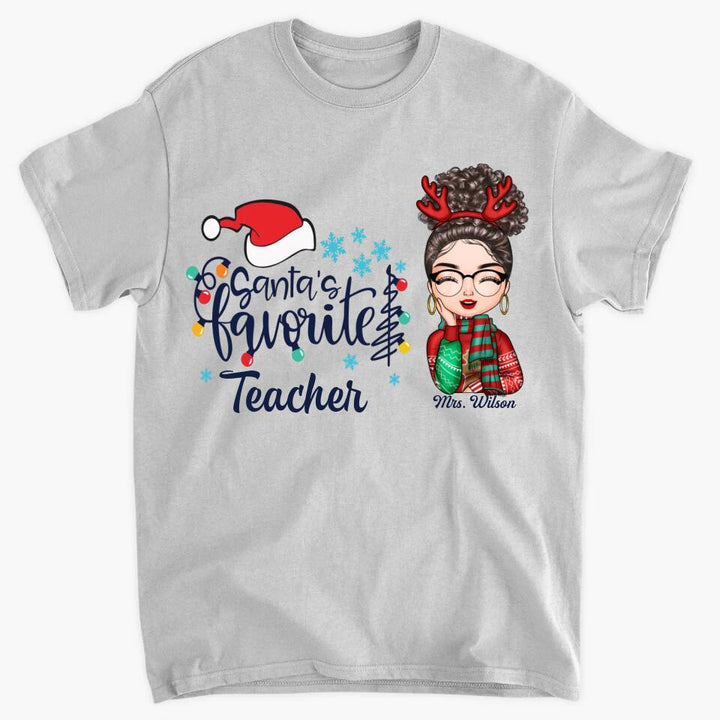 Personalized T-shirt - Gift For Teacher - Santa's Favorite Teacher