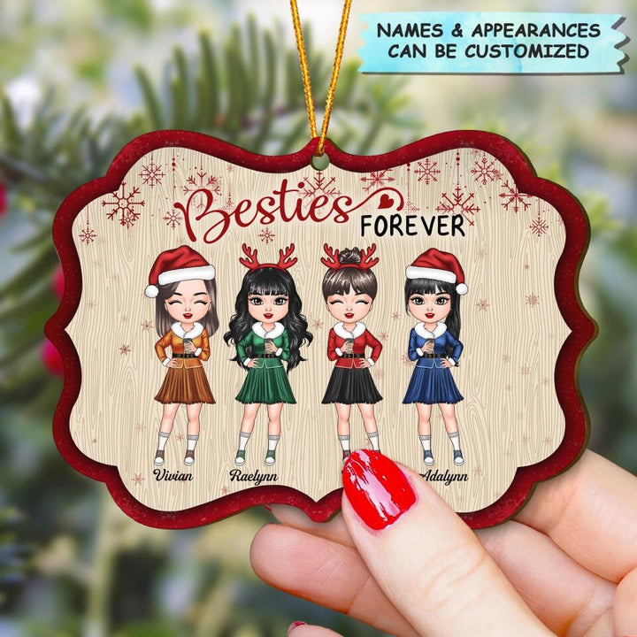 Personalized Wood Ornament - Gift For Friend - Besties Forever