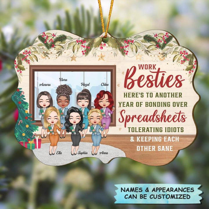 Personalized Wood Ornament - Gift For Colleague - Work Besties