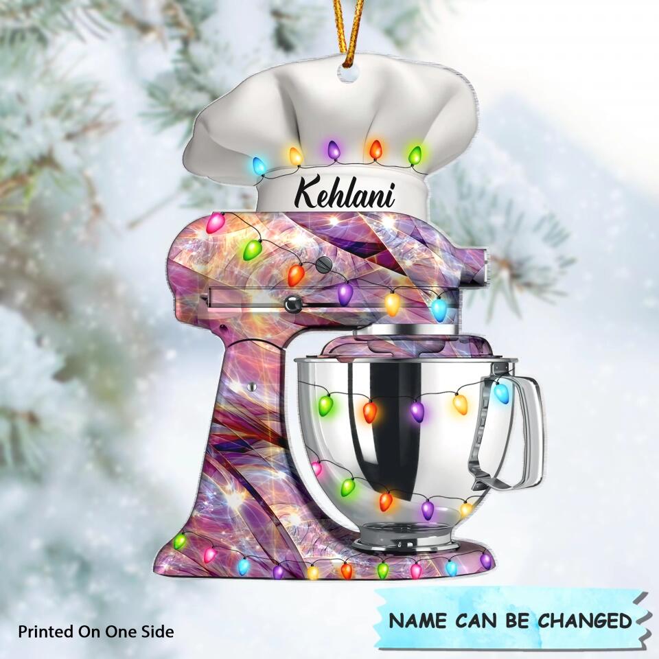 Personalized Mica Ornament - Gift For Baking Lover - Christmas Baking Mixer