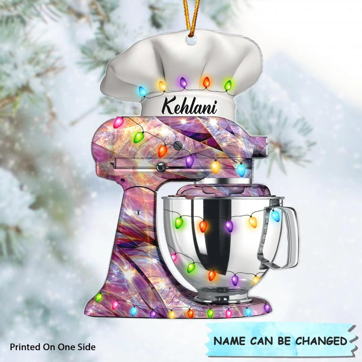 Personalized Mica Ornament - Gift For Baking Lover - Christmas Baking Mixer