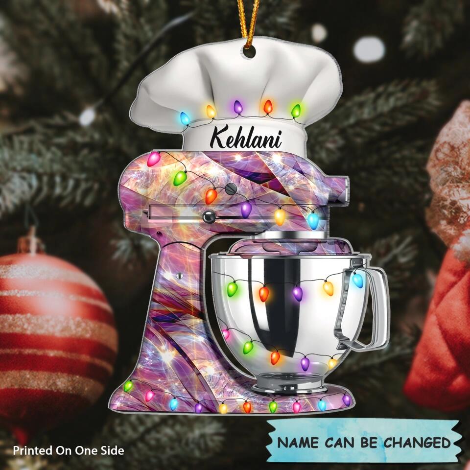 Personalized Mica Ornament - Gift For Baking Lover - Christmas Baking Mixer