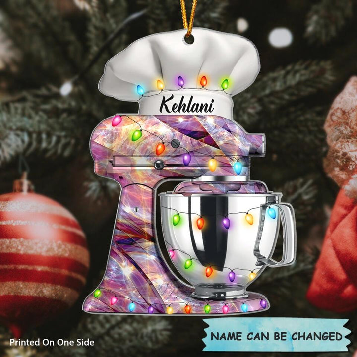 Personalized Mica Ornament - Gift For Baking Lover - Christmas Baking Mixer