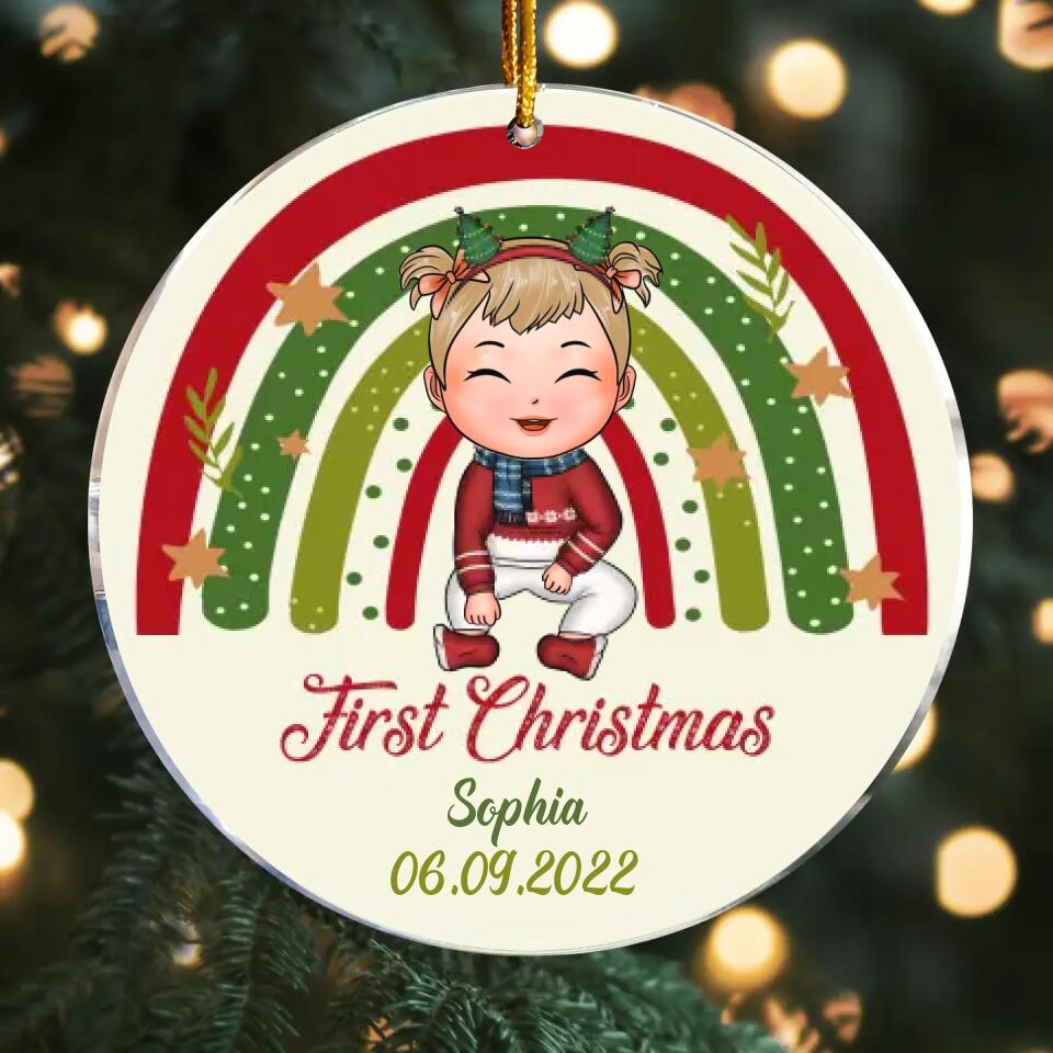 Personalized Mica Ornament - Gift For Baby - First Christmas