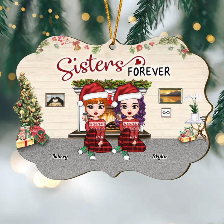 Personalized Wood Ornament - Gift For Friend - Sisters Forever