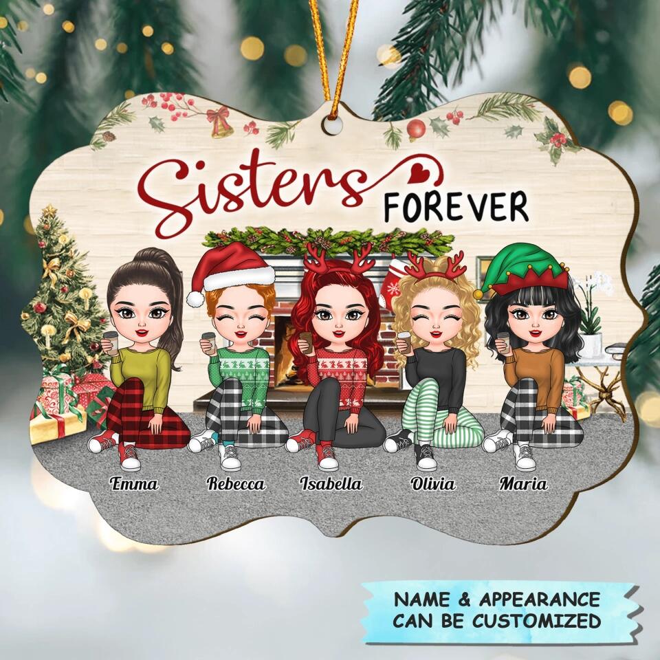 Personalized Wood Ornament - Gift For Friend - Sisters Forever