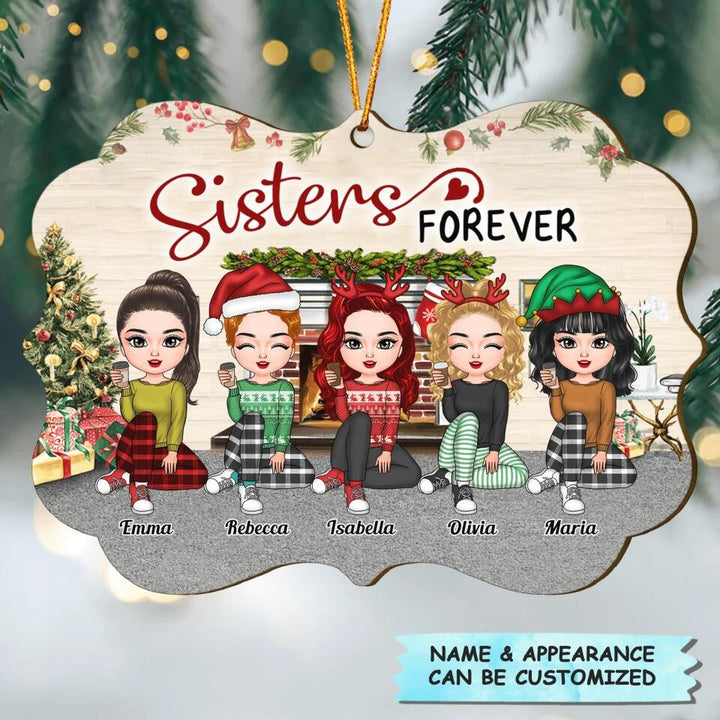 Personalized Wood Ornament - Gift For Friend - Sisters Forever