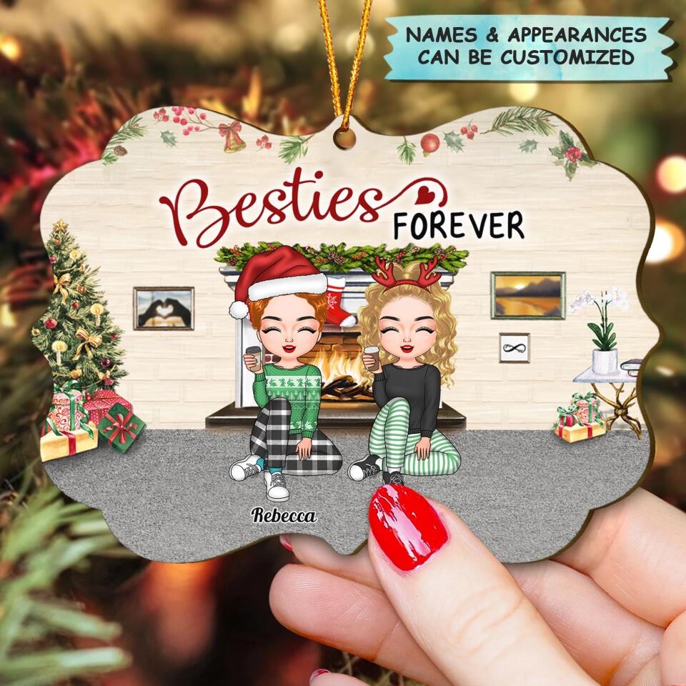 Personalized Wood Ornament - Gift For Friend - Sisters Forever