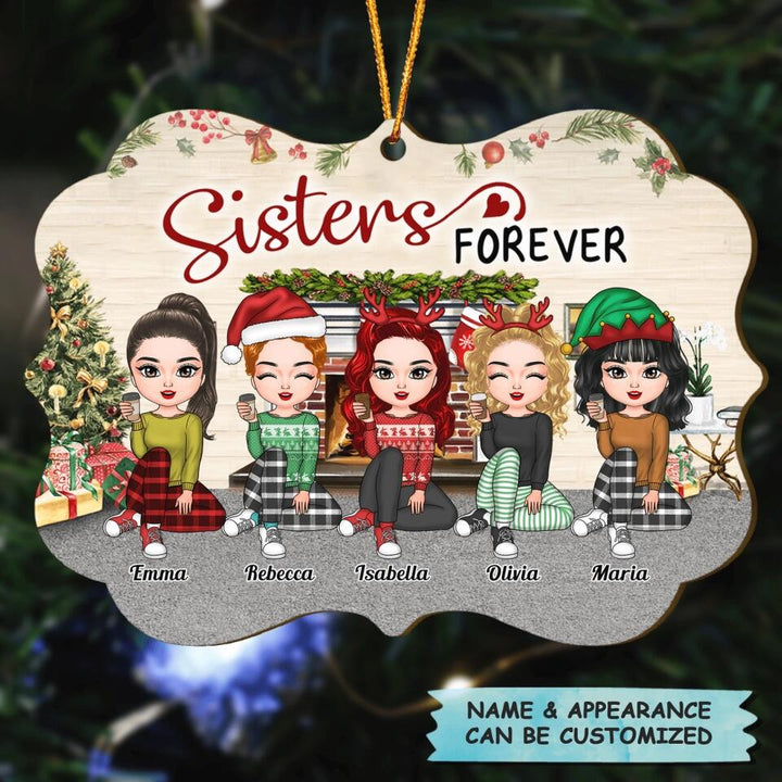 Personalized Wood Ornament - Gift For Friend - Sisters Forever