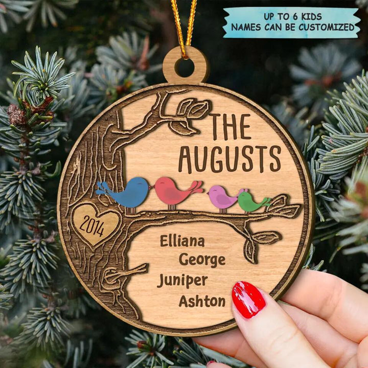 Personalized Layer Wood Ornament - Gift For Family - Family Bird