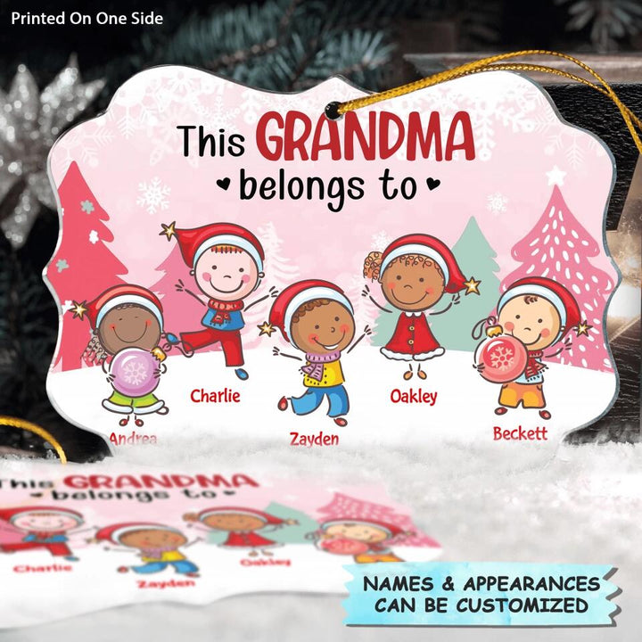 This Grandma Belongs To - Personalized Mica Ornament - Gift For Grandma