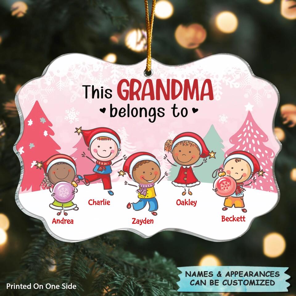 This Grandma Belongs To - Personalized Mica Ornament - Gift For Grandma