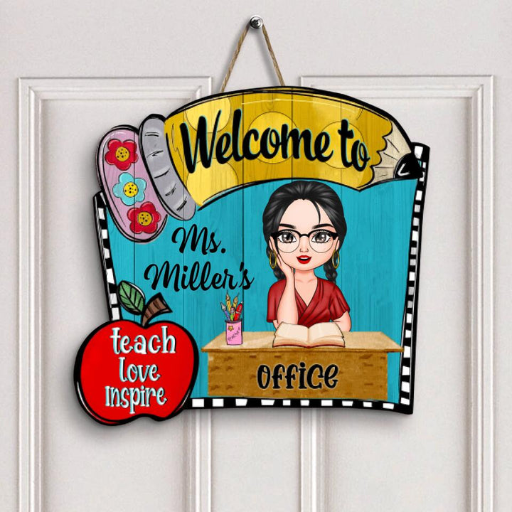 Personalized Door Sign - Gift For Teacher - Welcome To My Office