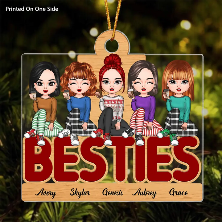 Personalized Mica Ornament - Gift For Friend - Besties Forever Christmas