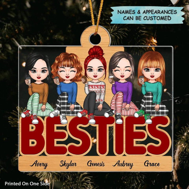 Personalized Mica Ornament - Gift For Friend - Besties Forever Christmas